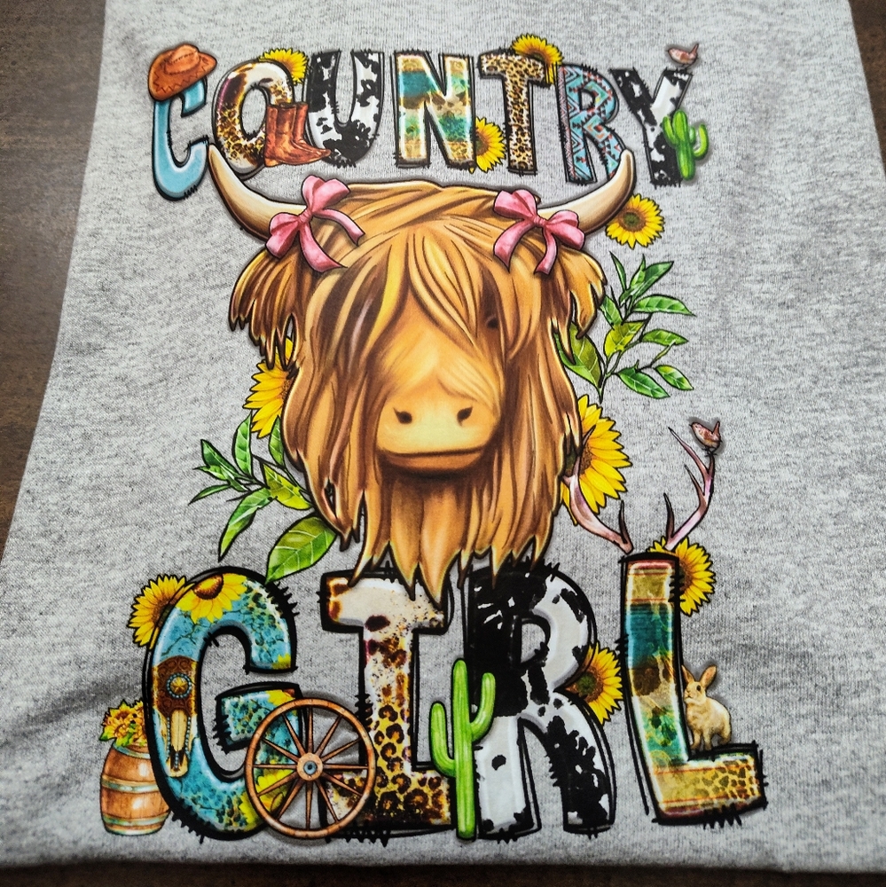 Gray Country Girl Gildan Adult Unisex Shirt Size Large nwot